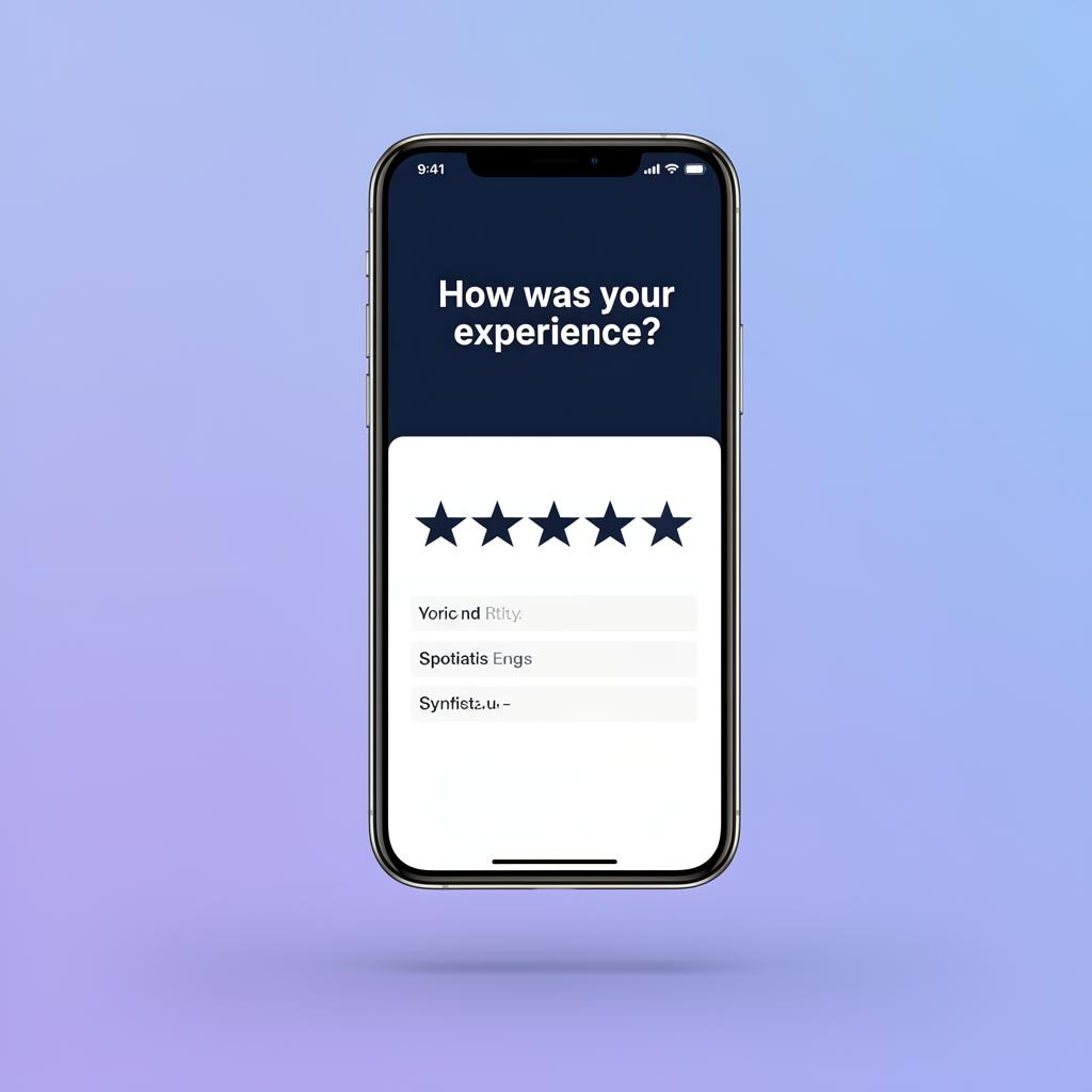 Smartphone showing star rating screen